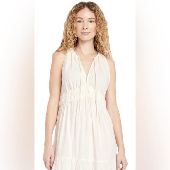 THE GAP OLD NAVY BANANA REPUBLIC Dresses & Skirts - NWTS💓GAP OLD NAVY LG💓IVORY EGGSHELL TIERED MAXI DRESS ADJUSTABLE NECK STRAPS